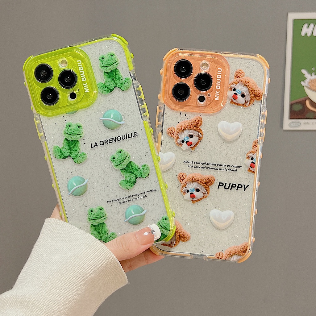 Ốp Điện Thoại tpu Dẻo Trong Suốt Họa Tiết Hoạt Hình Chú Gấu &amp; Ếch Cho iphone 13 14 12 11 pro max
