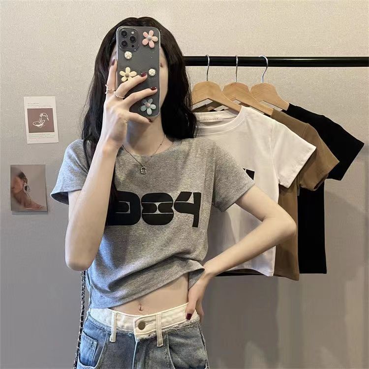 Áo Thun Tay Ngắn Cổ Tròn Dáng Rộng Phong Cách Hàn Quốc Thời Trang Mùa Hè Xinh Xắn Cho Nữ