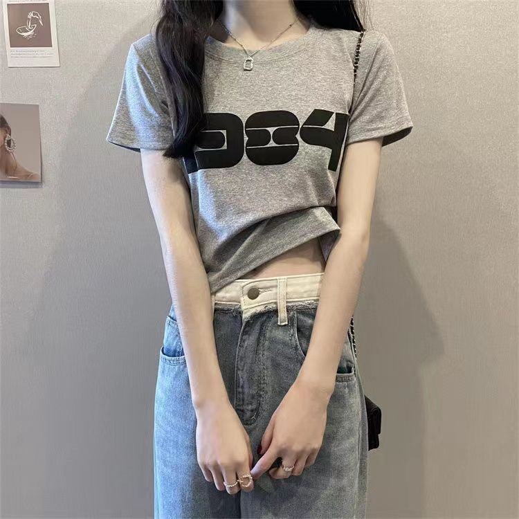 Áo Thun Tay Ngắn Cổ Tròn Dáng Rộng Phong Cách Hàn Quốc Thời Trang Mùa Hè Xinh Xắn Cho Nữ