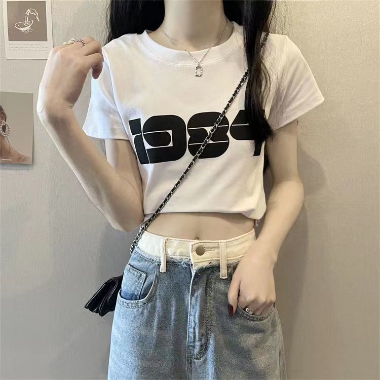 Áo Thun Tay Ngắn Cổ Tròn Dáng Rộng Phong Cách Hàn Quốc Thời Trang Mùa Hè Xinh Xắn Cho Nữ