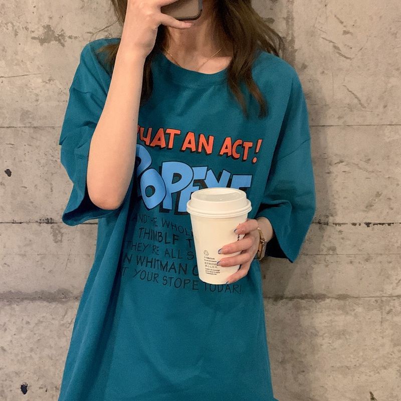 Áo Thun Tay Ngắn Dáng Rộng Dễ Thương Thời Trang Mùa Hè Phong Cách Hàn Quốc Cho Nữ