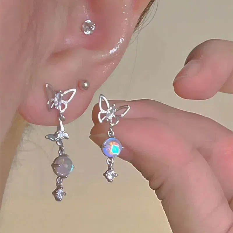 Khuyên Tai Đính Đá Zircon Thời Trang Sang Trọng