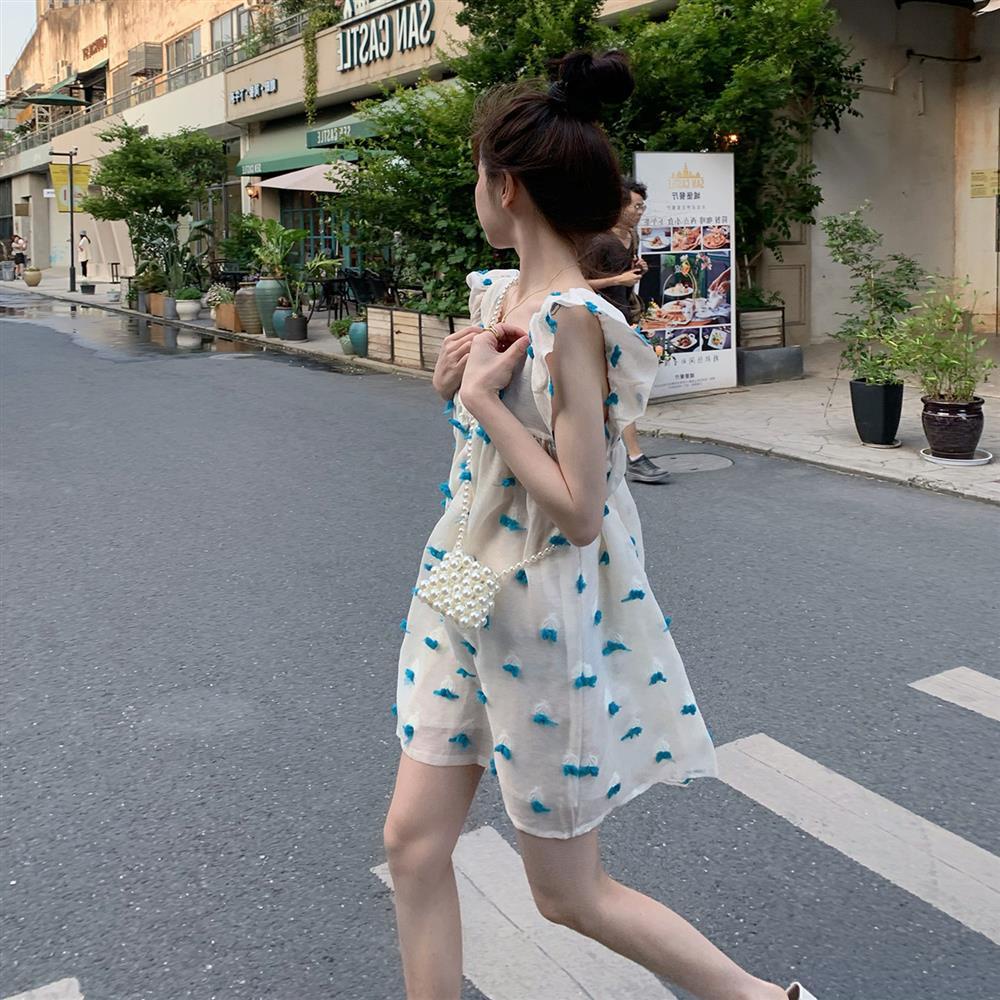 Đầm Hai Dây Mùa Hè Tay Bay Kiểu Dáng Ngọt Ngào Nhẹ Nhàng Cho Nữ