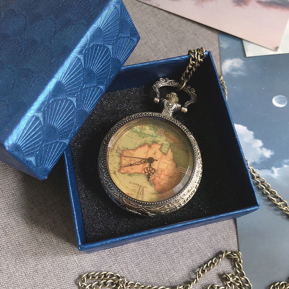 Timepiece Đồng Hồ Bỏ Túi Nắp Lật Trong Suốt Không Cơ Khí Phong Cách Châu Âu Cổ Điển Cho Nữ Sinh