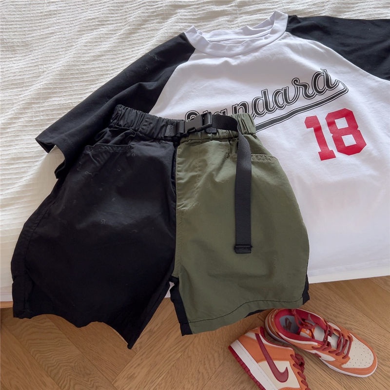 Quần Short Cotton Mỏng Màu Sắc Tương Phản Thời Trang Mùa Hè Cho Bé Trai