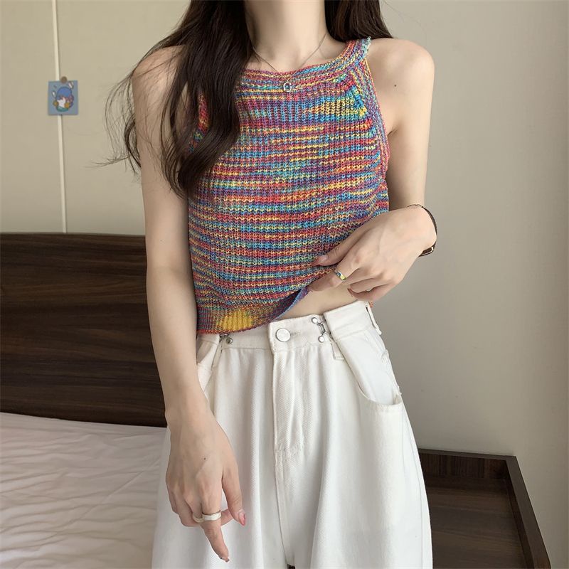 Áo Dệt Kim Hai Dây Thời Trang Mùa Hè Dành Cho Nữ