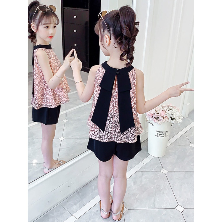 Set Đồ Mùa Hè 2 Món Gồm Áo + Quần Dài Thời Trang Hàn Quốc Cho Bé Gái 3-4 - 5-6 - 7-8 - 9-10 - 11-12 Tuổi 2023 Áo Thun Thiết Kế Mới Năng Động Thời Trang