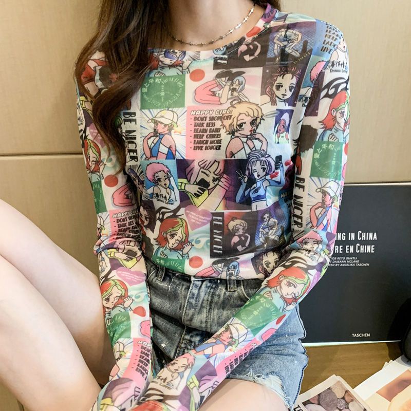 Cửa Hàng Chương Trình Thủ Môn Niche Thời Trang!Áo Thun Chống Nắng In Hoạt Hình Vui Nhộn Thời Trang Mùa Xuân Cho Nữ