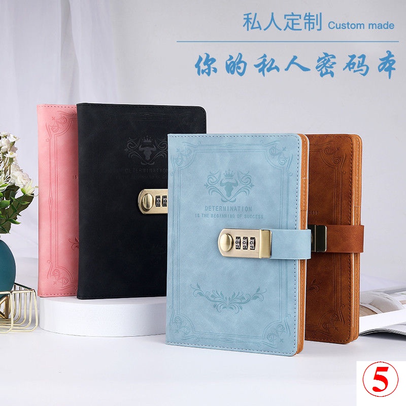 Sổ Tay Nhật Ký Bằng Da PU Có Khóa Mật Khẩu Thay Đổi Màu Sắc Sáng Tạo Cho Nữ