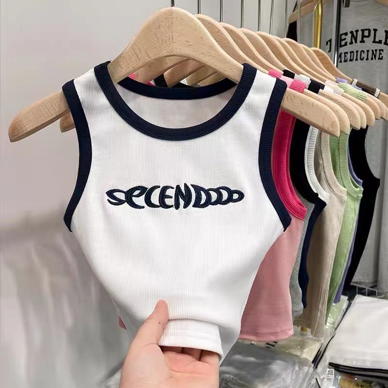 Áo Hai Dây Dáng Ngắn Màu Hồng Phong Cách Retro Mỹ Thời Trang Mùa Hè Cho Nữ