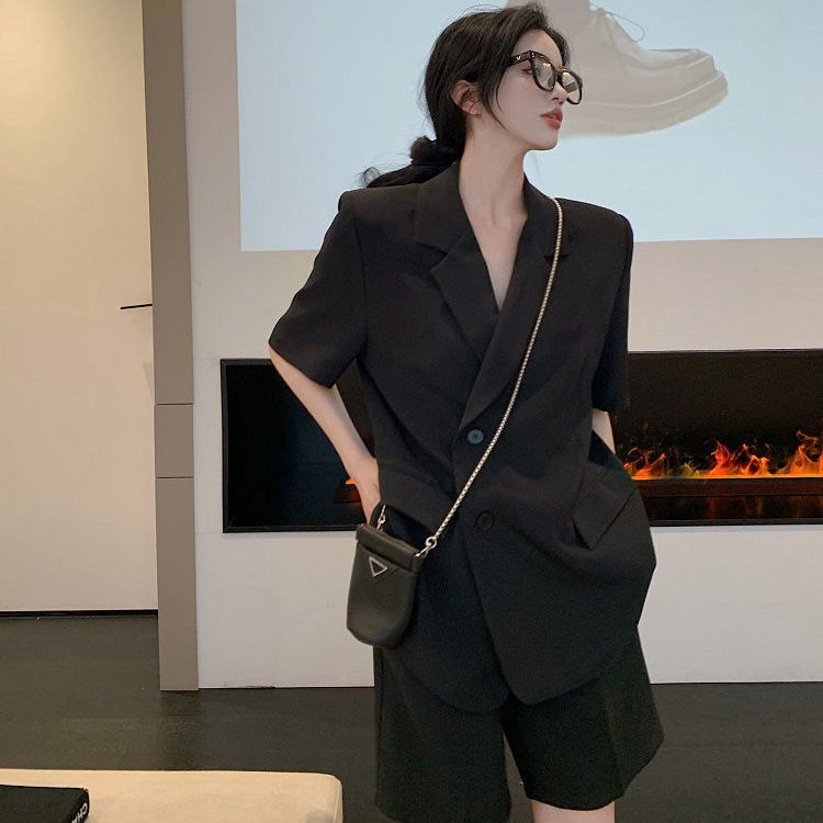 Hàng Mới Về ~ Set Áo Khoác Vest Tay Ngắn Dáng Rộng Mỏng Nhẹ Phù Hợp Với Mọi Phong Cách