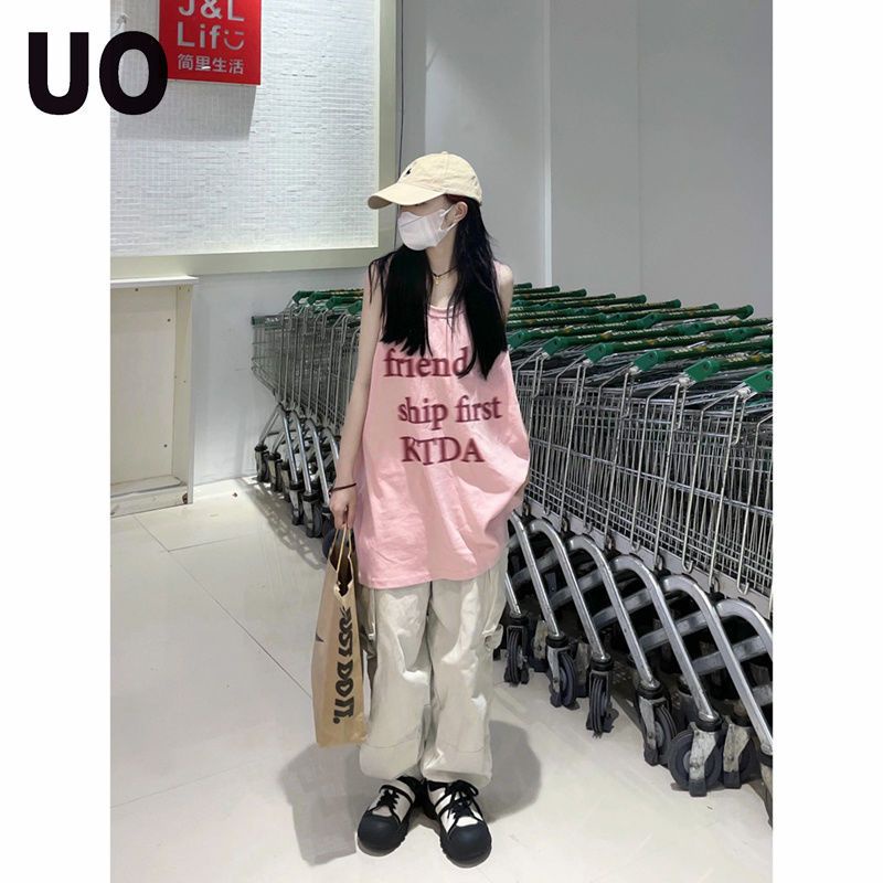 Áo Thun Thể Thao Không Tay 100% Cotton Dáng Rộng Thời Trang Mùa Hè Dành Cho Nữ