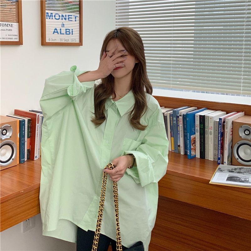 Áo Khoác Sơ Mi Chống Nắng Dáng Rộng Màu Hồng Phong Cách Hong Kong Cổ Điển Thời Trang Mùa Xuân Mới Cho Nữ