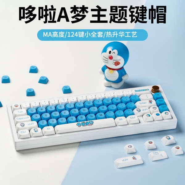 Bộ Phím Rời In Hình Doraemon Dễ Thương Cho Bàn Phím Cơ