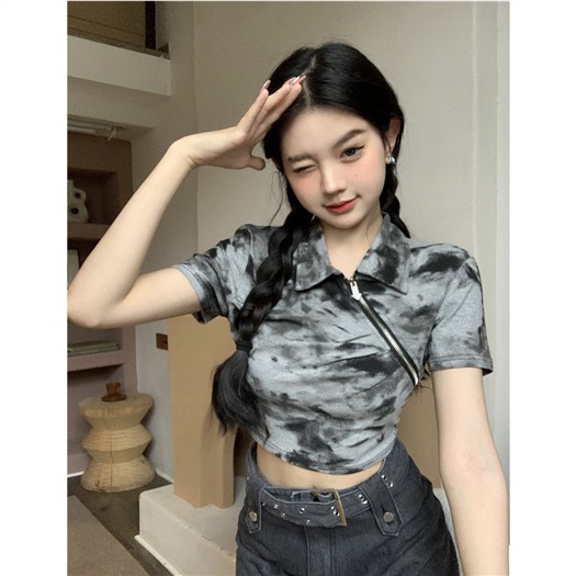 Áo Thun Polo Ngắn Tay Ôm Dáng Xinh Xắn Theo Phong Cách Hàn Quốc Dành Cho Nữ