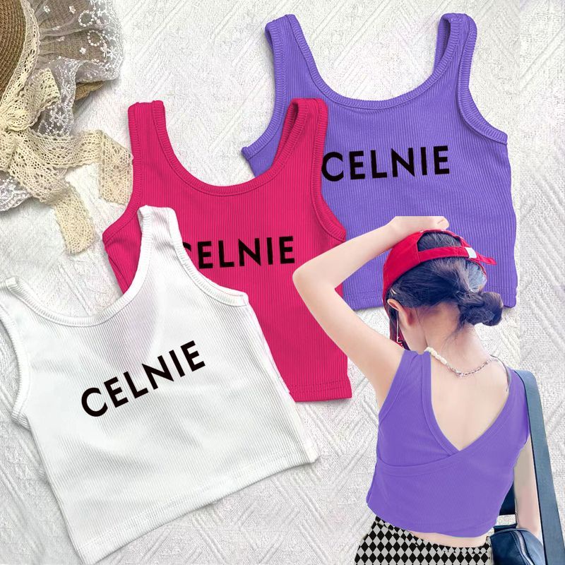 Áo Thun Không Tay Dáng Ngắn Phong Cách Công Chúa Thời Trang Mùa Hè 2023 Cho Bé Gái