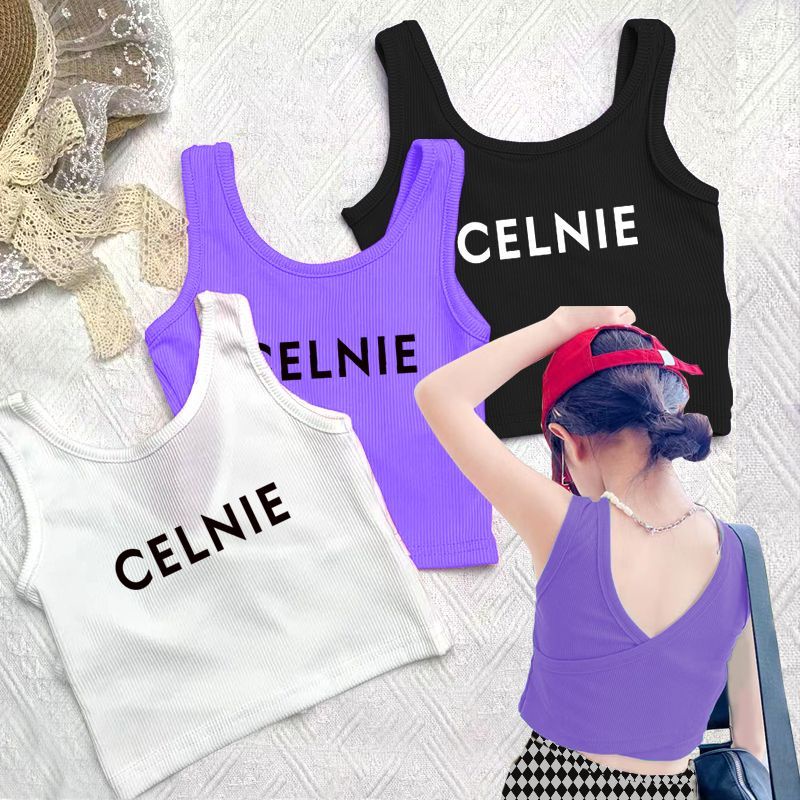 Áo Thun Không Tay Dáng Ngắn Phong Cách Công Chúa Thời Trang Mùa Hè 2023 Cho Bé Gái