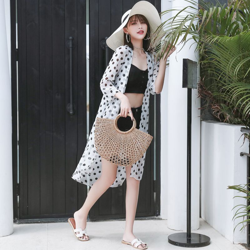 Áo Khoác Cardigan Chống Nắng Dáng Rộng Chất Liệu Chiffon Thời Trang Mùa Hè 2023 Mới Cho Nữ