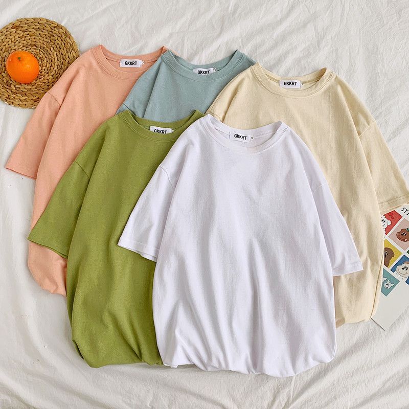 Áo Thun Tay Ngắn Màu Trơn Chất Liệu 100% Cotton Thời Trang Mùa Hè Cho Nam Giới [20% Off]