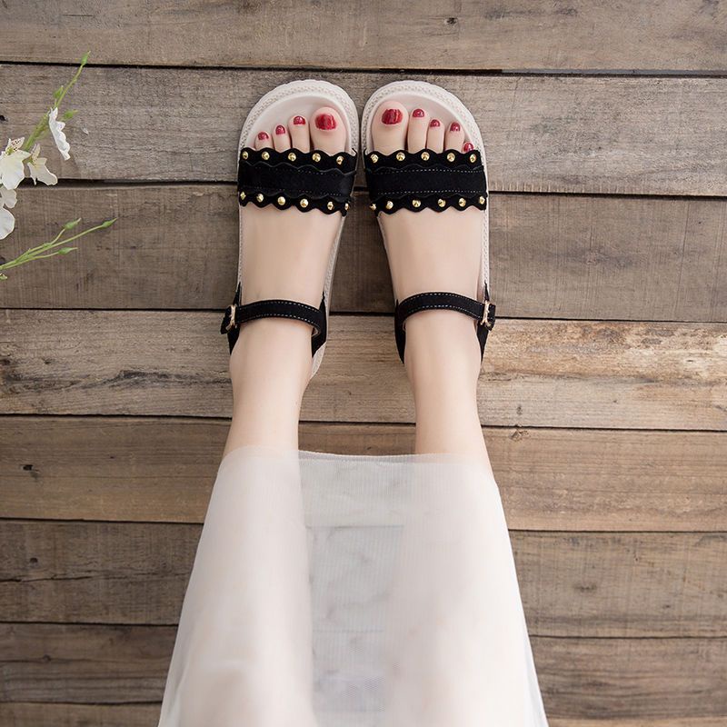 Giày Sandal Đế Mềm Chống Trượt Phong Cách Hàn Quốc Cho Nữ Sinh
