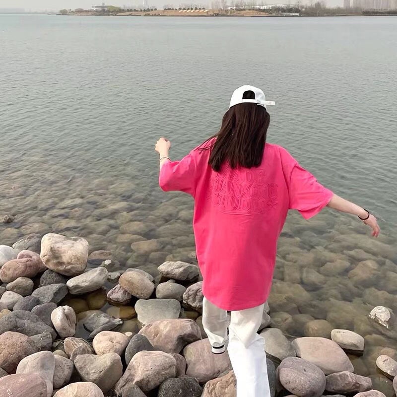 Áo Thun Tay Ngắn Dáng Rộng Thời Trang Mùa Hè Phong Cách Hàn Quốc Cho Nữ