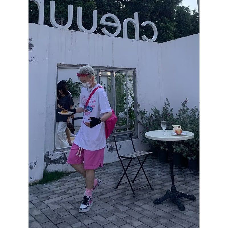 Áo Thun Tay Ngắn Dáng Rộng In Chữ Và Hình Trái Tim Thời Trang Mùa Hè