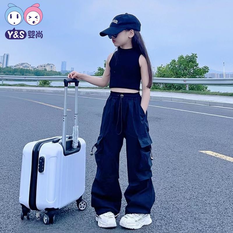 Set Áo Sát Nách + Quần Dài Dáng Ôm Phong Cách Mới 2023 Cho Bé Gái
