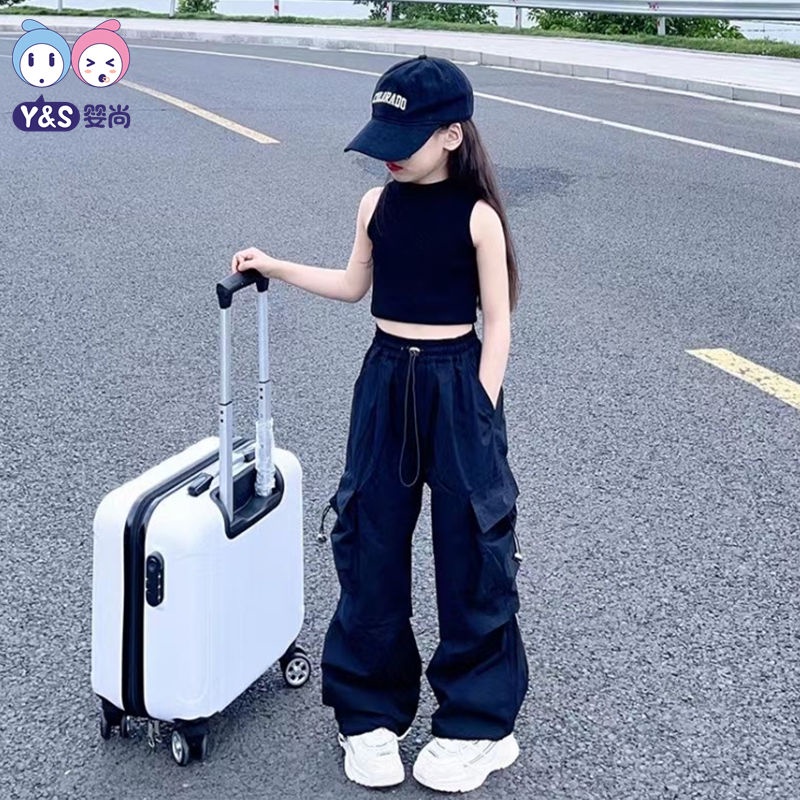Set Áo Sát Nách + Quần Dài Dáng Ôm Phong Cách Mới 2023 Cho Bé Gái