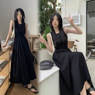 Hot sale ~ đầm đen dáng dài ôm eo phong cách pháp cổ điển thời trang cho nữ