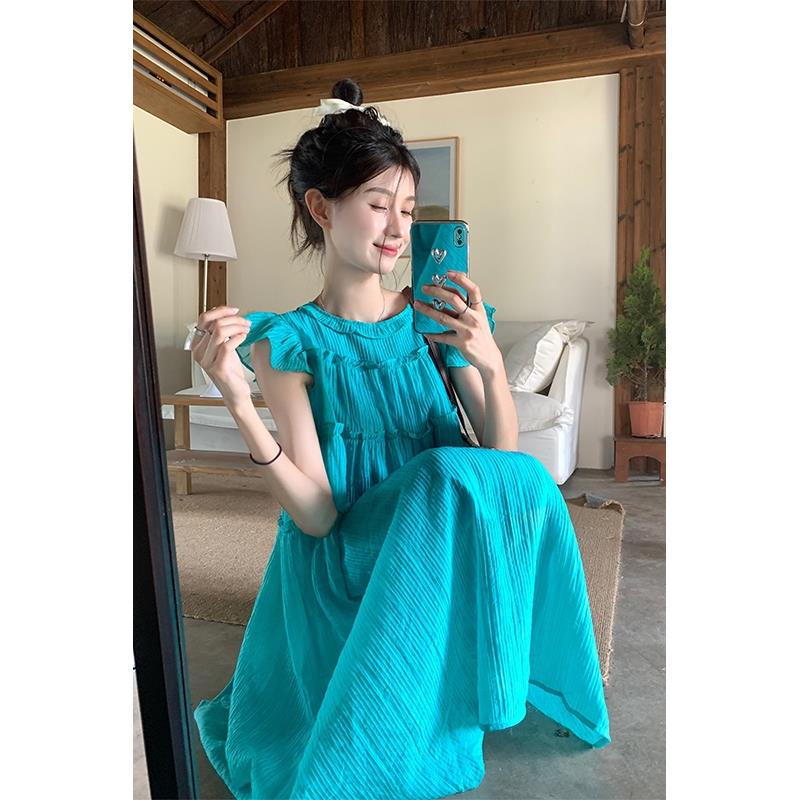 Đầm Dáng Rộng Tay Bay Phong Cách Pháp Thời Trang Mùa Hè Mới Cho Nữ