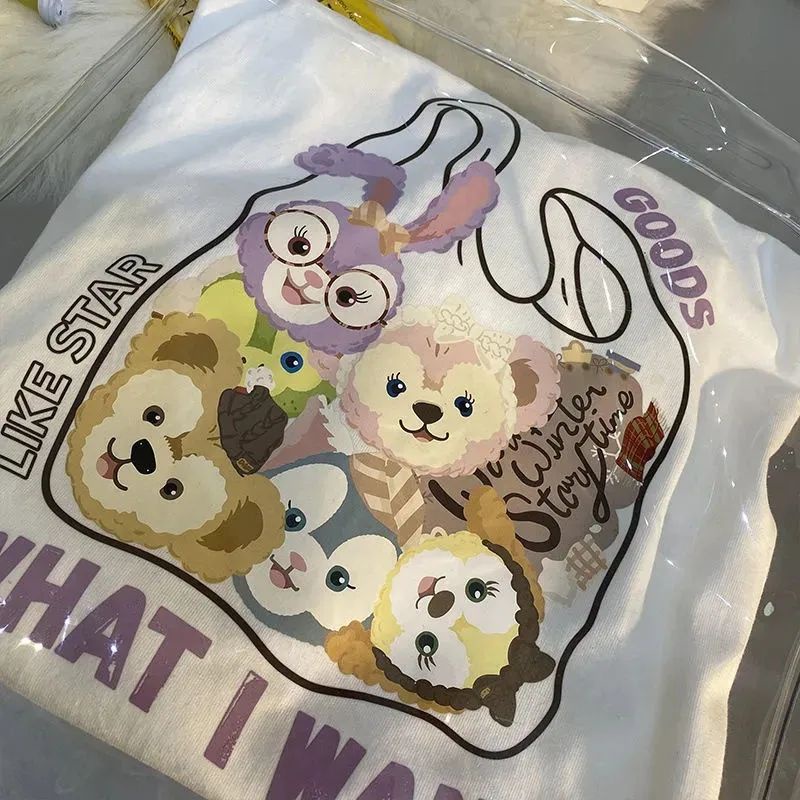 Áo Thun Tay Ngắn Dáng Rộng In Họa Tiết Hoạt Hình Phong Cách Harajuku Nhật Bản Thời Trang Mùa Hè Cho Nữ