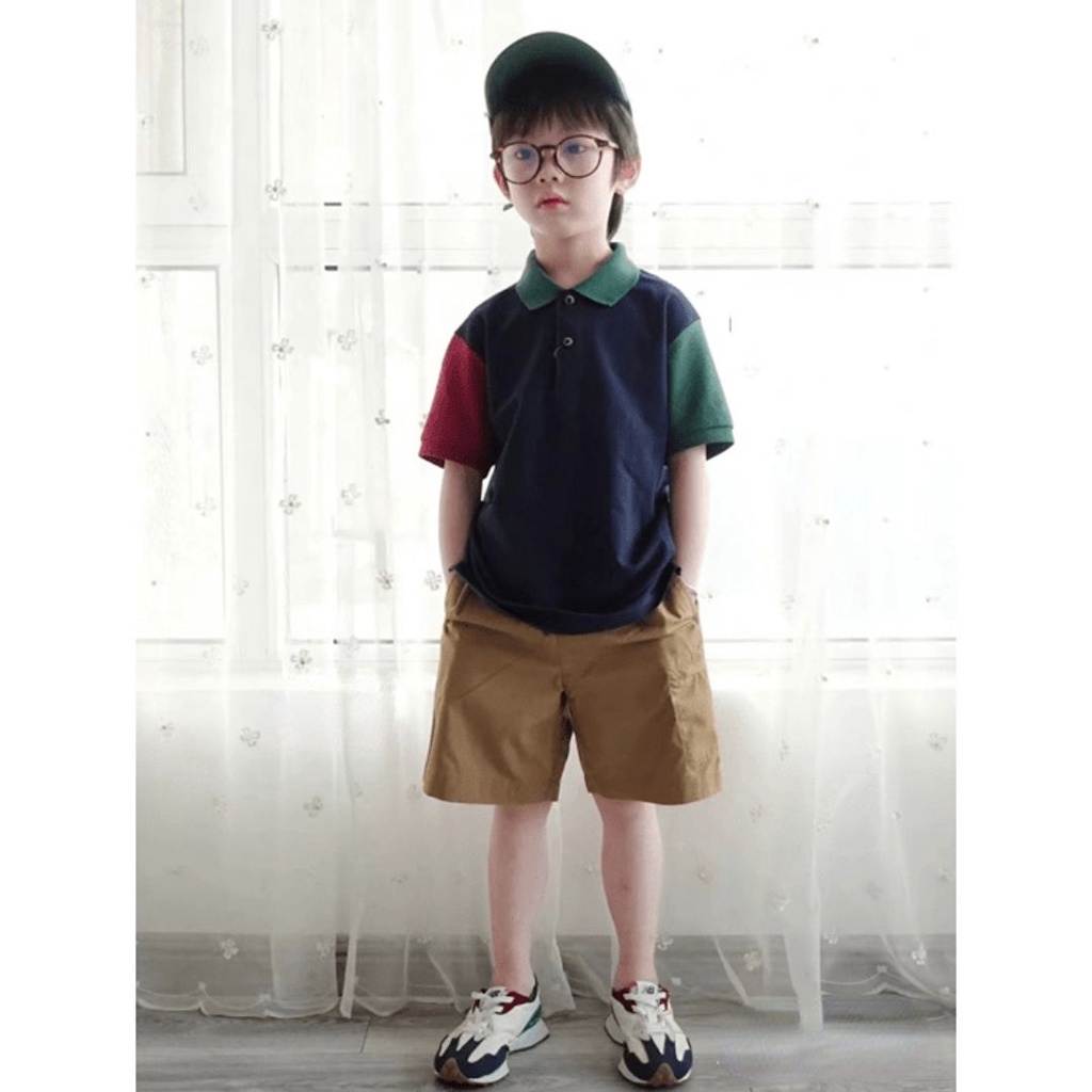Áo Thun POLO Ngắn Tay Kèm Quần Ngắn Thời Trang Cho Trẻ Em Trai