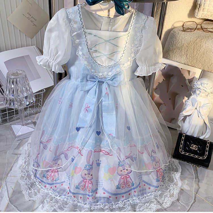 Đầm Công Chúa Lolita Tay Phồng Thời Trang Mùa Hè Kiểu Mới Dành Cho Bé Gái 2-13 Tuổi