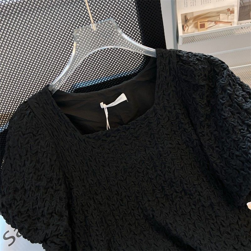 Áo Sơ Mi Chiffon Cổ Vuông Tay Phồng Thời Trang Mùa Hè 2023 Phong Cách Mới Cho Nữ