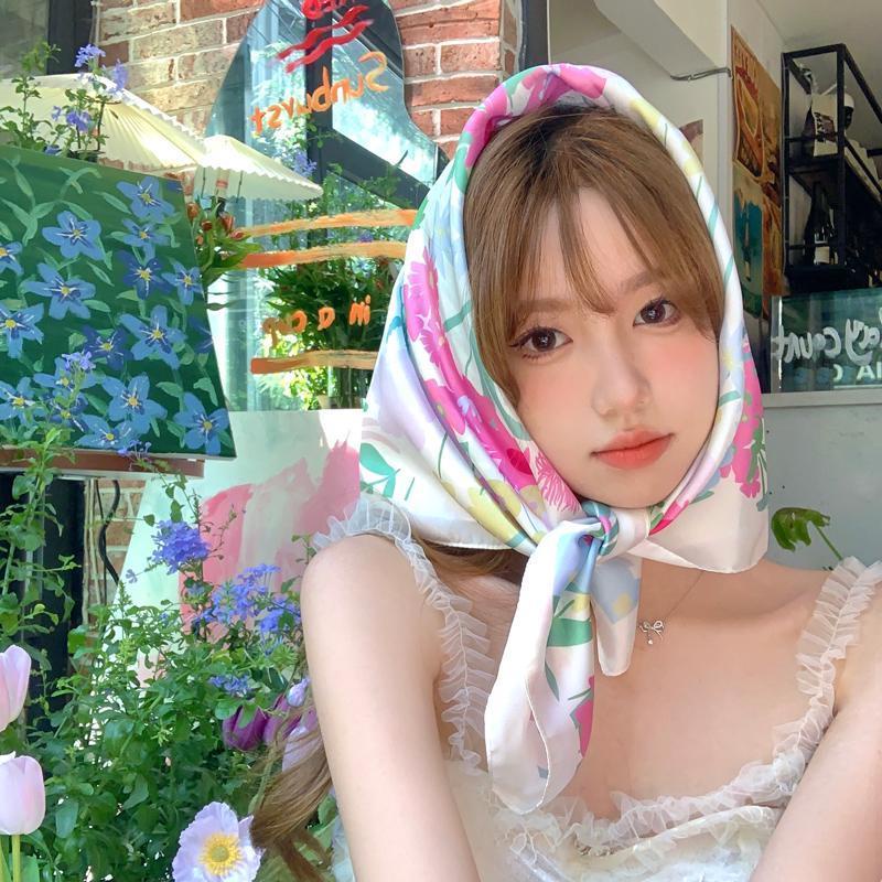 Khăn Quàng Cổ Chống Nắng In Họa Tiết Phong Cách Pháp Cổ Điển Dễ Phối Đồ Thời Trang Mùa Hè Cho Nữ