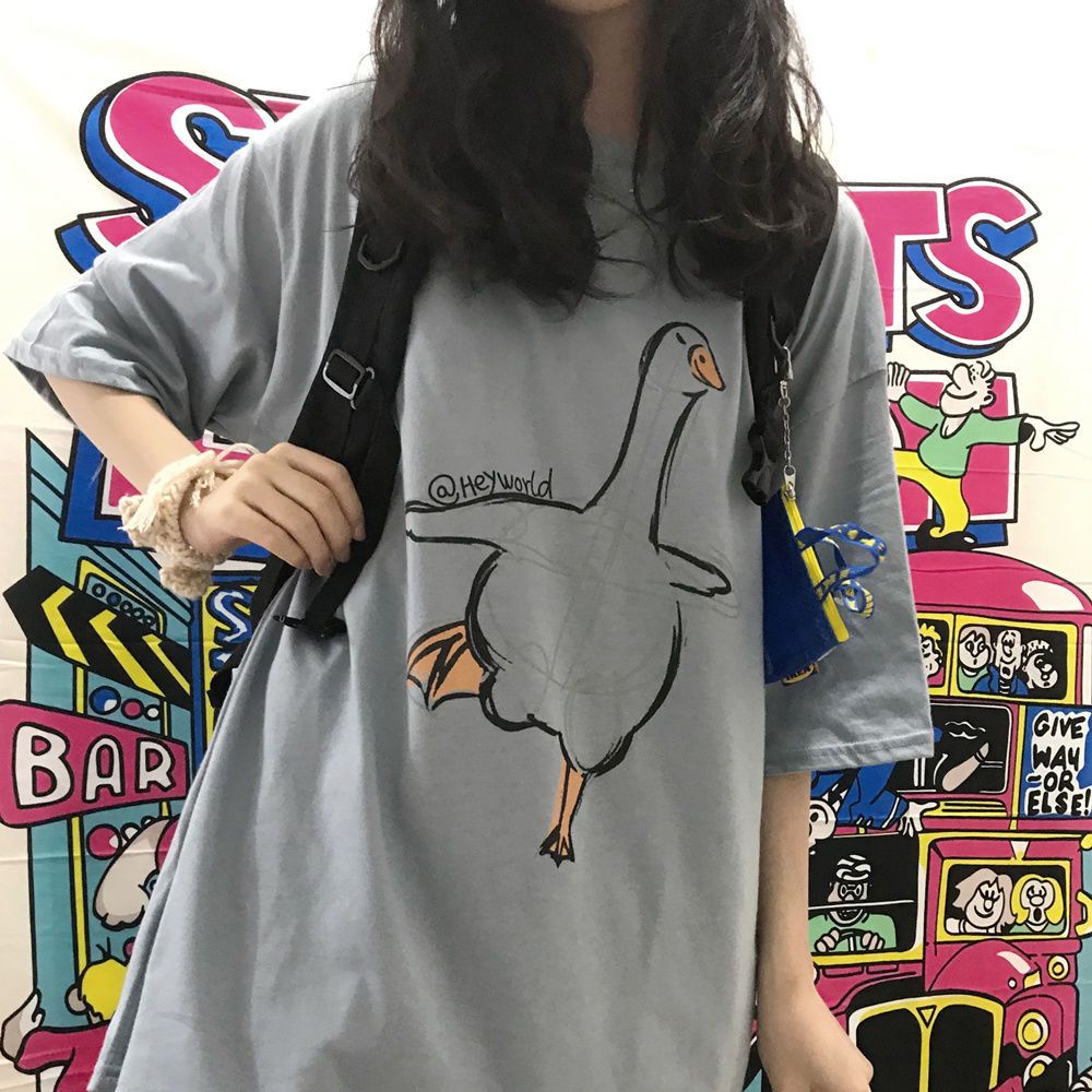 Áo Thun Nữ Tay Ngắn Dáng Rộng Phong Cách Hàn Quốc Dễ Thương