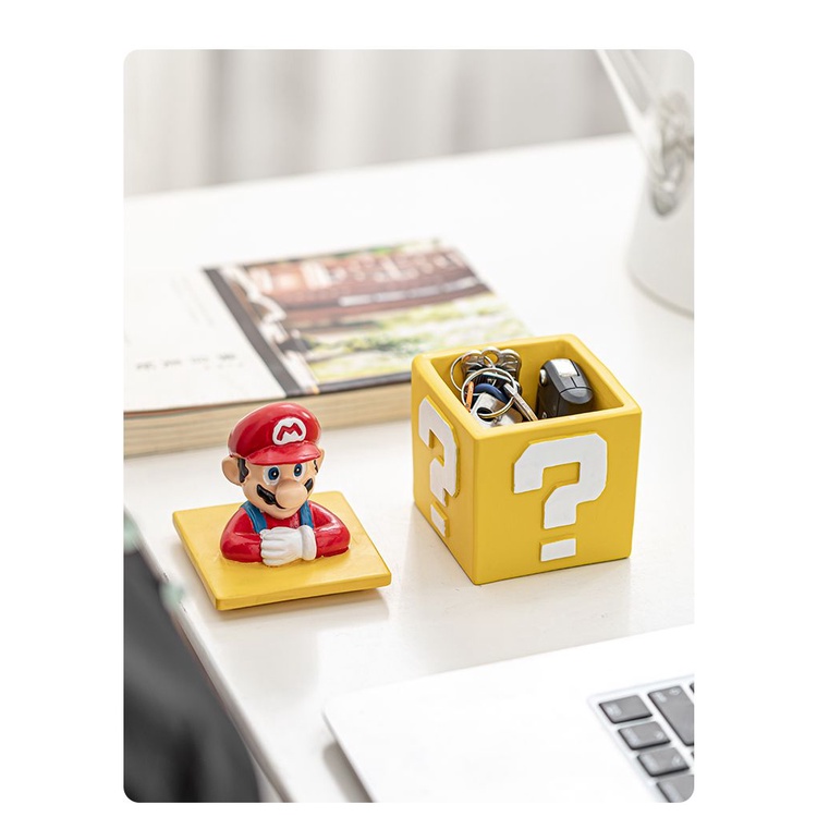 Hộp Đựng Trang Sức / Nhẫn / Đồ Dùng Để Bàn Hình Lọ Câu Hỏi Hoạt Hình Mario Dễ Thương Dùng Làm Quà Tặng