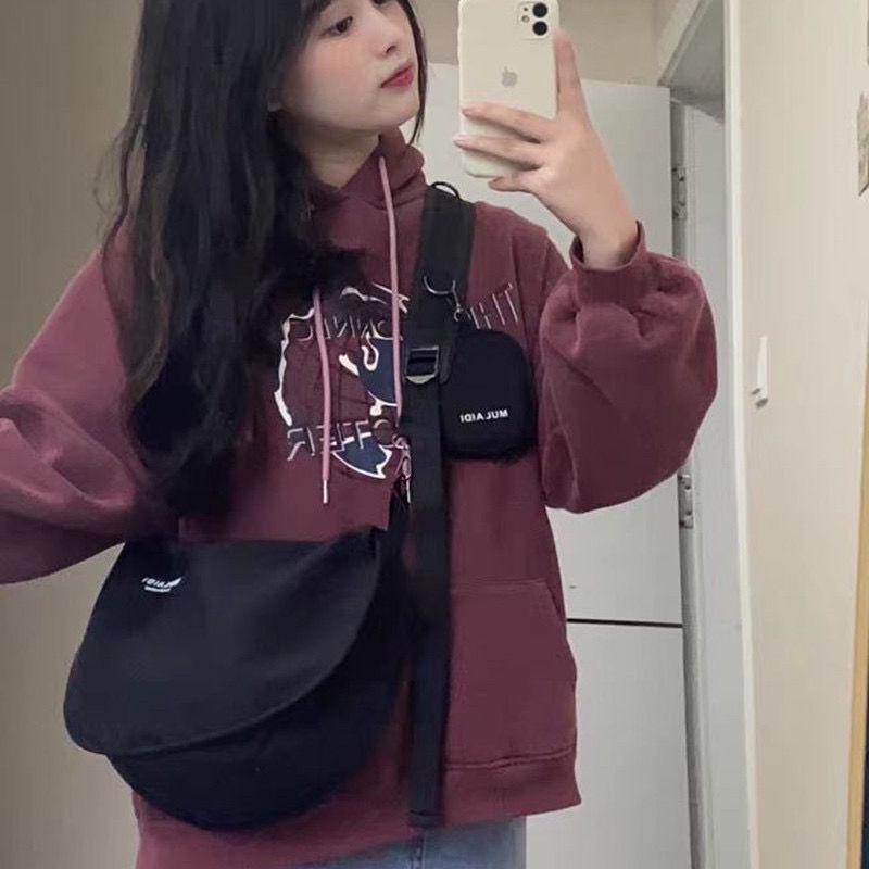 Túi Xách Canvas Sức Chứa Lớn Phong Cách Thể Thao Nhật Bản Cho Nữ