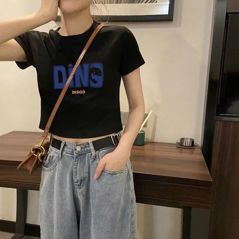 Áo Thun Cotton Ngắn Tay Phong Cách Preppy Retro Mùa Hè Cho Nữ