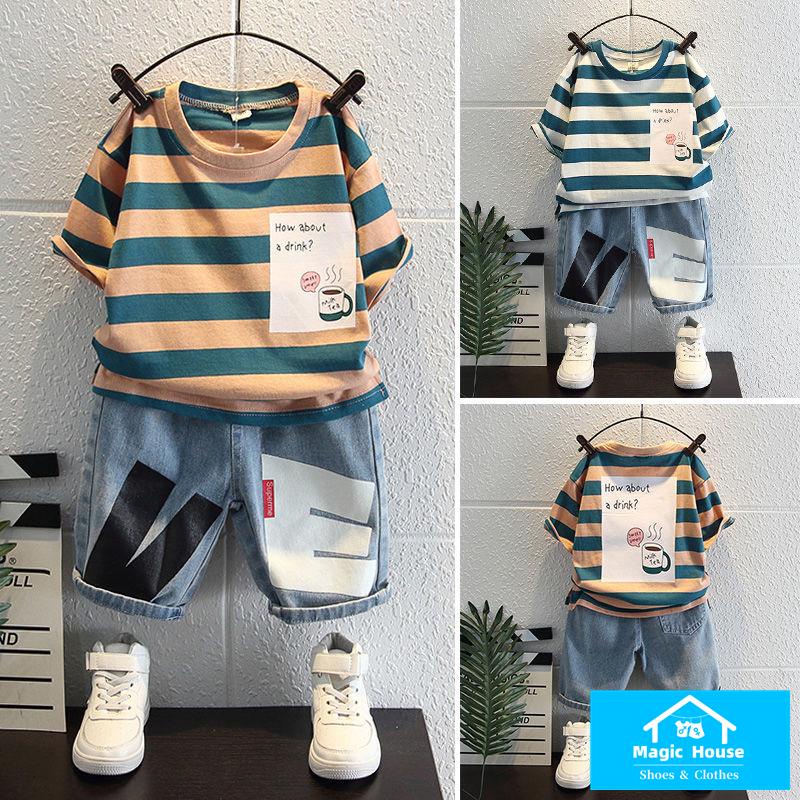 Bộ Quần Áo Tay Ngắn Phong Cách Thời Trang Mới 2023 Dành Cho Bé Trai