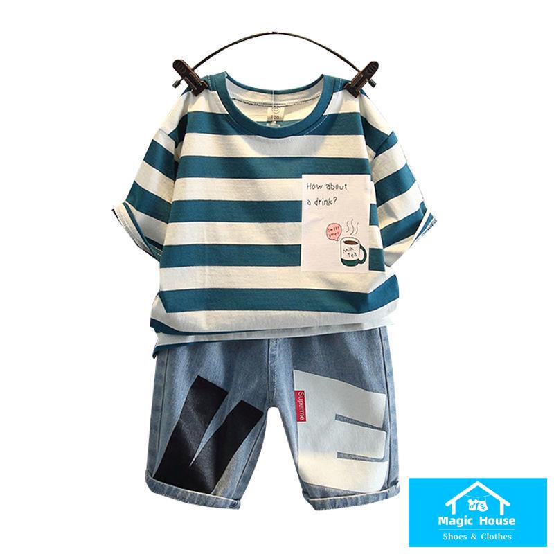 Bộ Quần Áo Tay Ngắn Phong Cách Thời Trang Mới 2023 Dành Cho Bé Trai