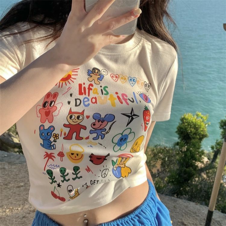 Áo Thun Nữ Ngắn Tay Hở Vai Ôm Eo Thời Trang