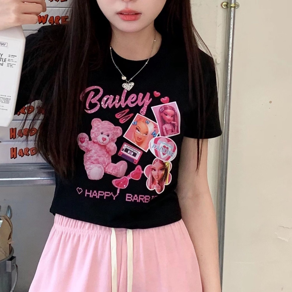 Áo Thun Nữ Ngắn Tay Hở Vai Ôm Eo Thời Trang