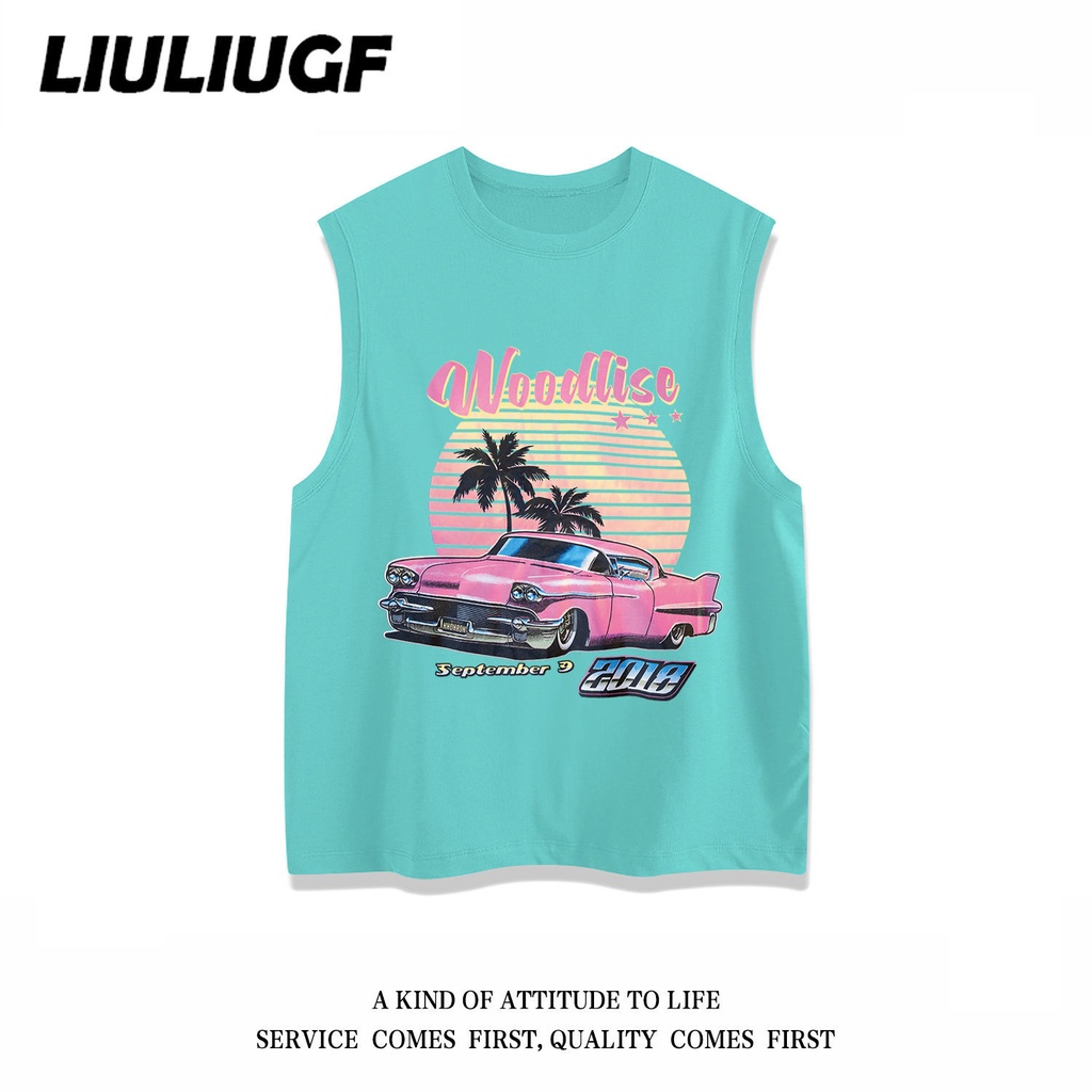 Áo Thun Thể Thao Không Tay oversize In Họa Tiết Đường Phố Phương Tây Mỹ Thời Trang Mùa Hè Cho Nam / Búp Bê Barbiecore