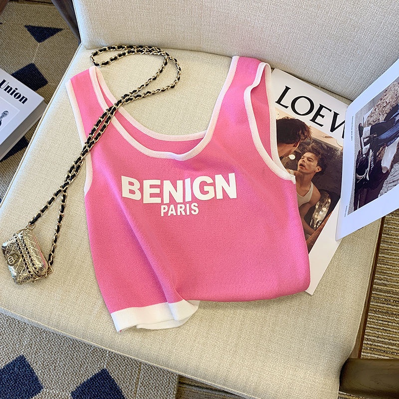 Áo Thể Thao Ngắn In Chữ Màu Hồng Ngọt Ngào Hợp Thời Trang Mùa Hè Cho Nữ / Búp Bê Barbie Core