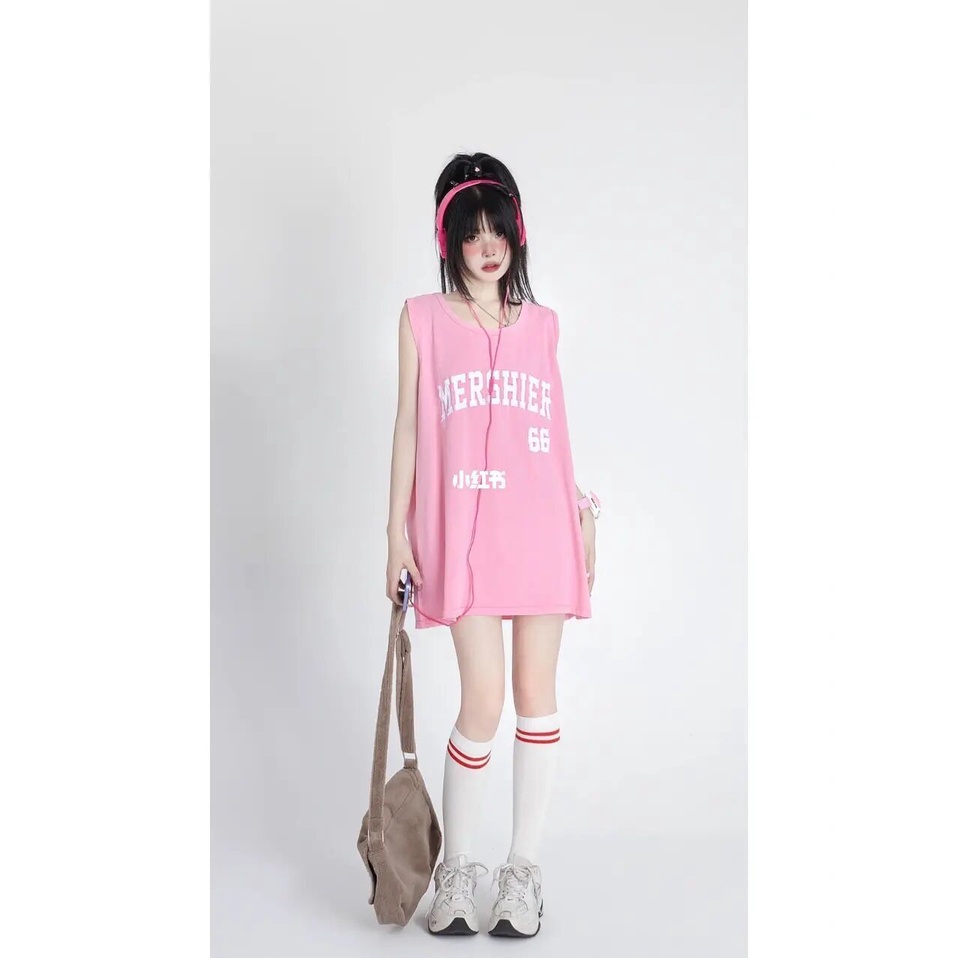 Áo Thun Thể Thao 100% Cotton Sát Nách Dáng Rộng Phong Cách Hip Hop Cá Tính