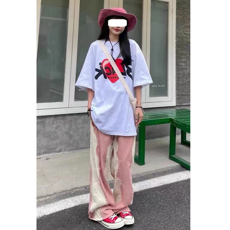 Quần Jean Ống Rộng Lưng Cao Màu Sắc Phù Hợp Cho Đường Phố Mỹ