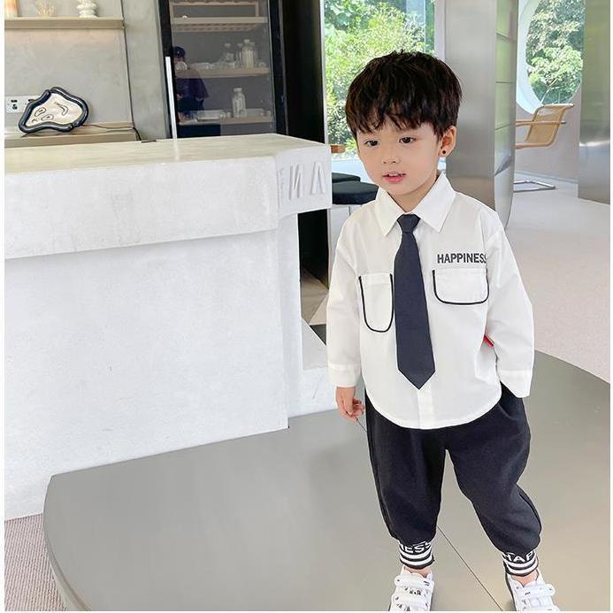 Hàng Mới Về Áo Sơ Mi Tay Dài Phong Cách Hàn Quốc Thời Trang 2023 Cho Bé Trai