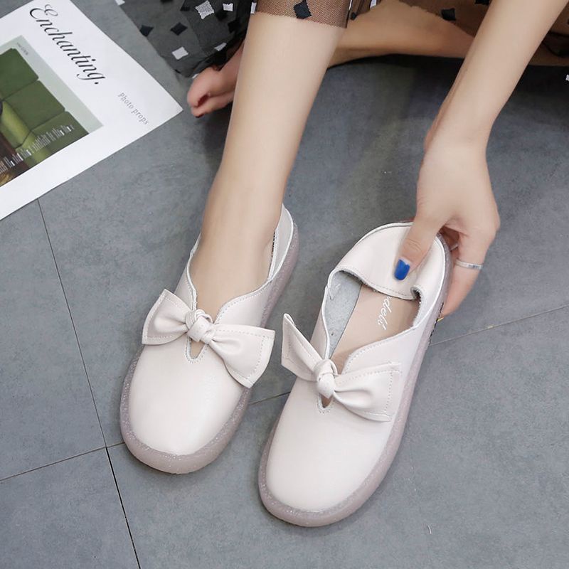 Giày Lười Đế Mềm Đính Nơ Thời Trang Mùa Xuân Mới Cho Nữ