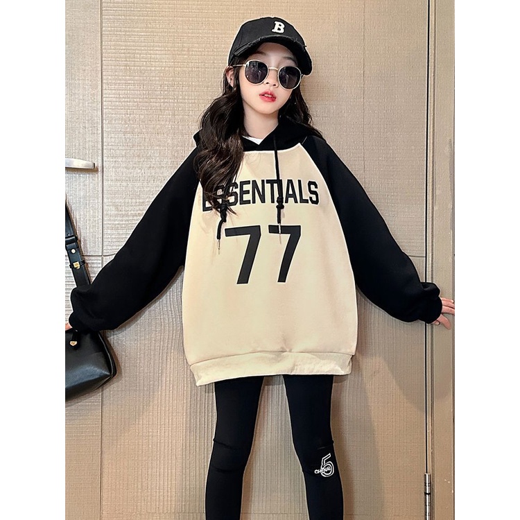 Áo Sweatshirt Có Mũ Trùm Thời Trang Mùa Xuân 2023 Phong Cách Mới Cho Bé Gái